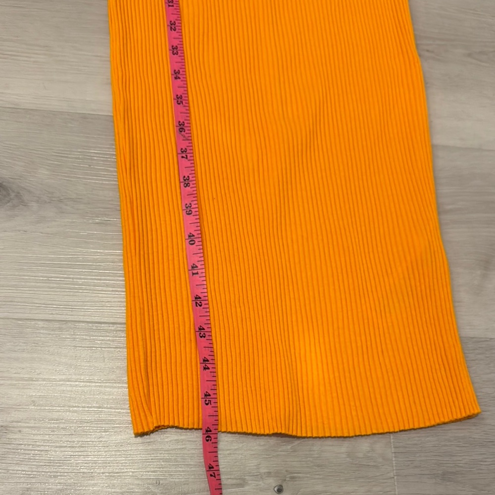 Zara NWT Orange ribbed Halter Sheath Midi Dress, very stretchy. - Picture 7 of 7
